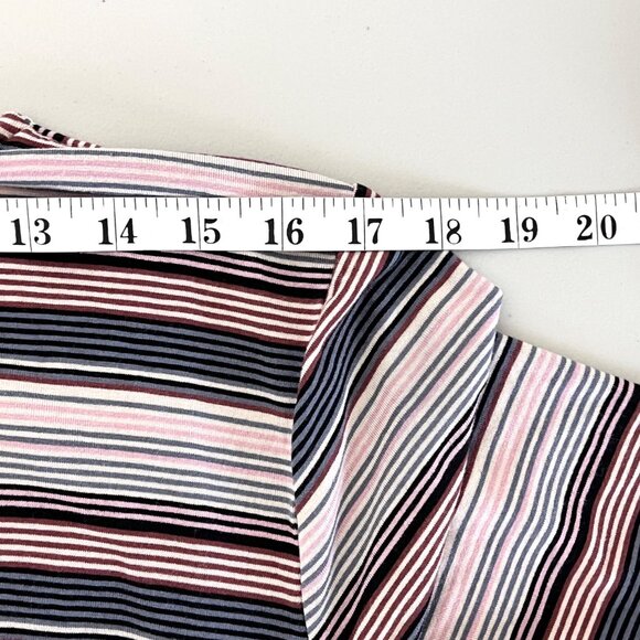 Lane Bryant Faux Wrap Maxi Dress Size 18/20 Striped Short-Sleeve Ruched VGUC - Picture 15 of 16